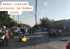 Warga Sombaopu Keluhkan Kabel Listrik yang Menjuntai ke Badan Jalan